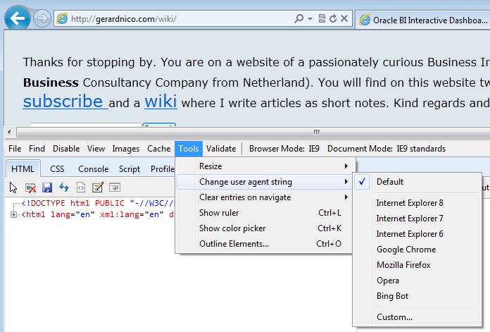 Ie Change User Agent String