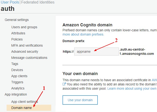 Cognito Js Auth App Cognito Domain