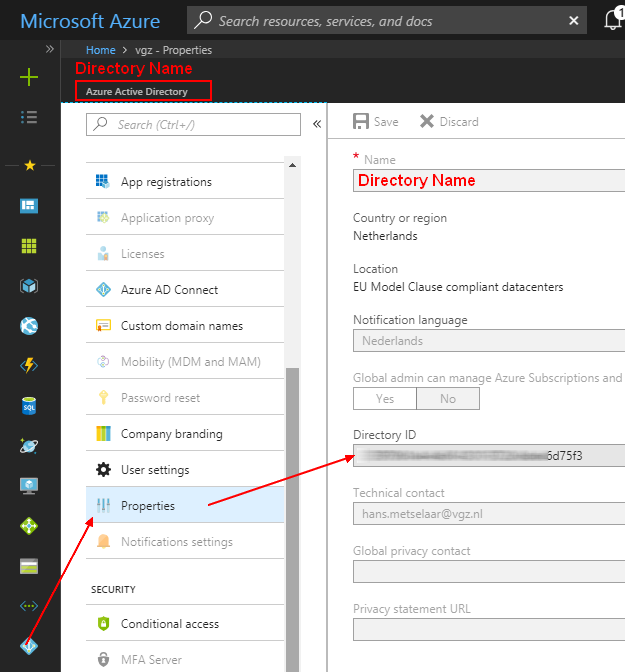 Azure Portal Ad Tenant Id