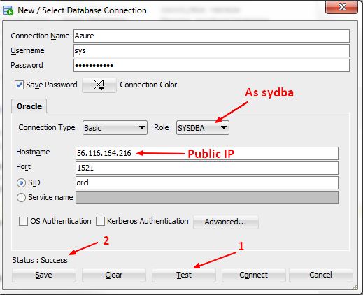 Azure Oracle Sqldev Test