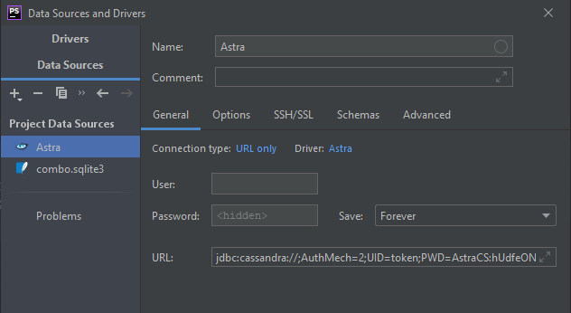 Astradb Idea Jdbc Connection