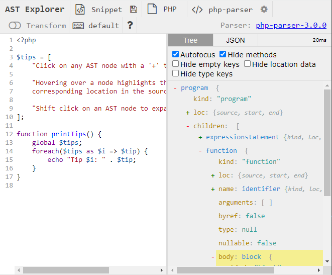 Ast Explorer Php