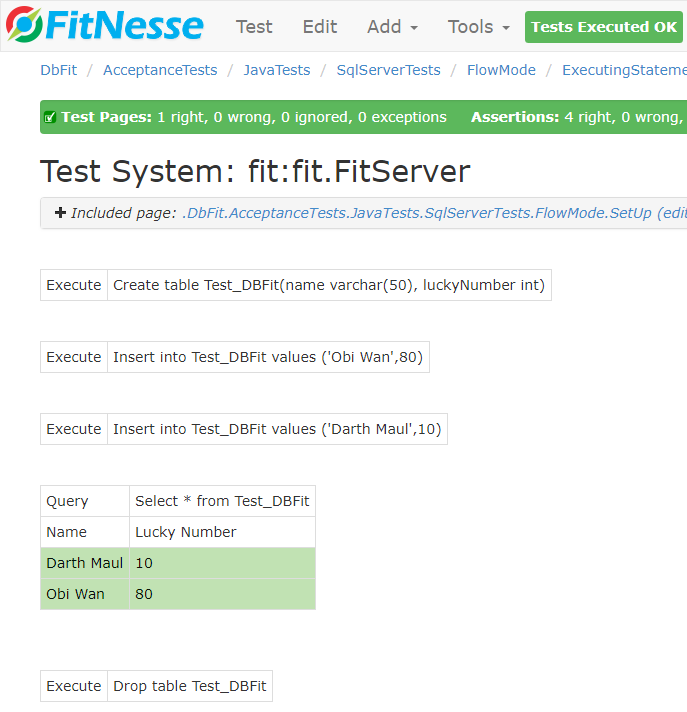 Dbfit Sqlserver Test
