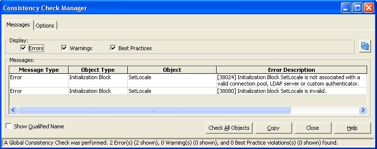 Obiee Complement Checkconsistency