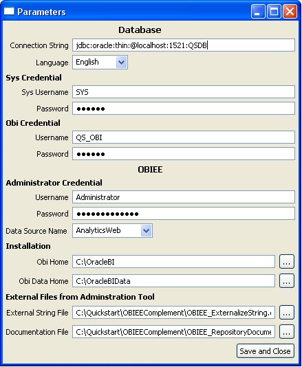 Obiee Complement Parameters