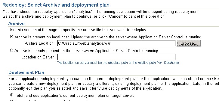 Obiee Redeploy Select Archive