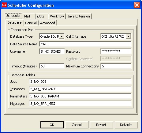 Obiee Scheduler Confi Database