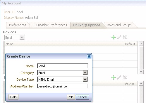 Obiee11g Create Maill Device
