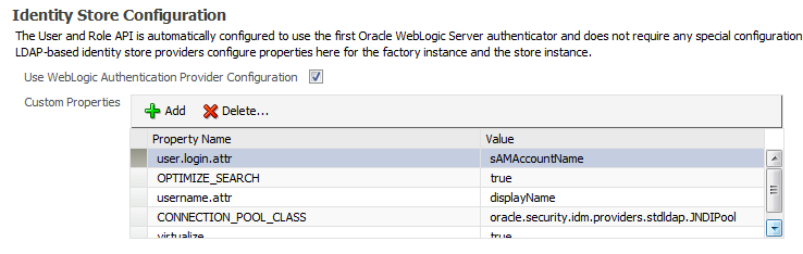 Obiee Identity Store Configuration