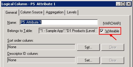 Obiee11g Logical Column Writeable