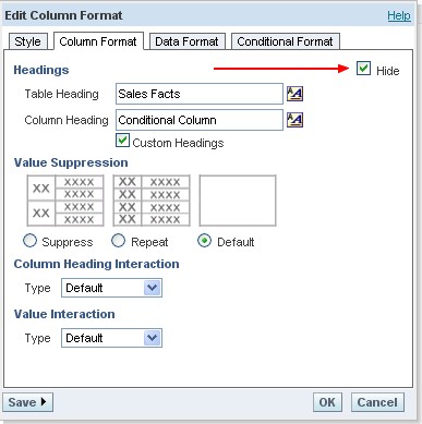 Obiee Hide Column