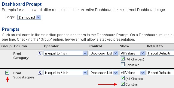Obiee Prompt Constrain