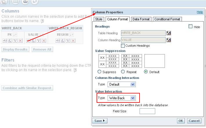 Obiee Write Back Column Properties