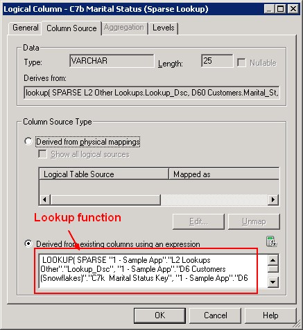 Obiee11g Lookup Logical Sparse