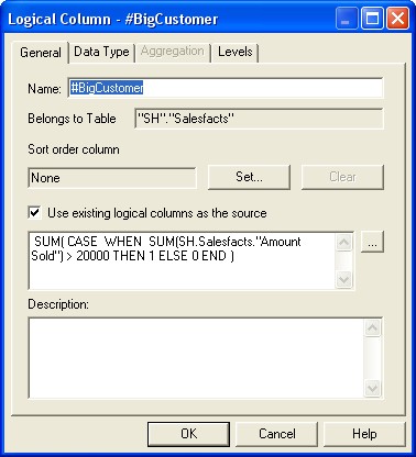 Nested Aggregate Measure Logical Column