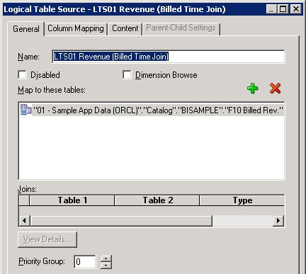 Logical Table Source