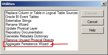 Obiee 10g Administration Utilitites Aggregate Persistence