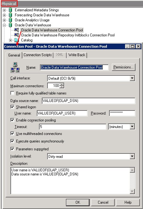 Obiee Connection Pool