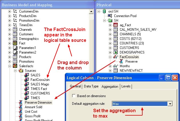 Obiee Cross Join Logical Column