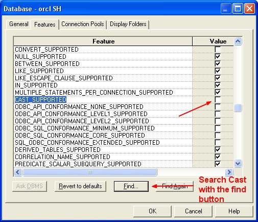 Obiee Database Cast Feature