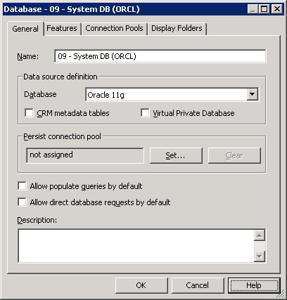 Obiee Database Object