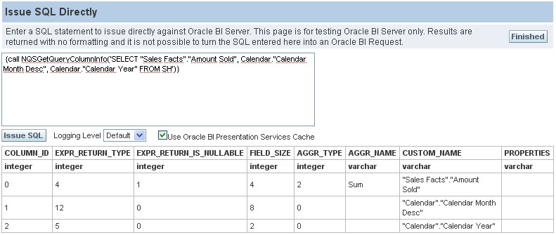 Obiee Nqsgetquerycolumninfo