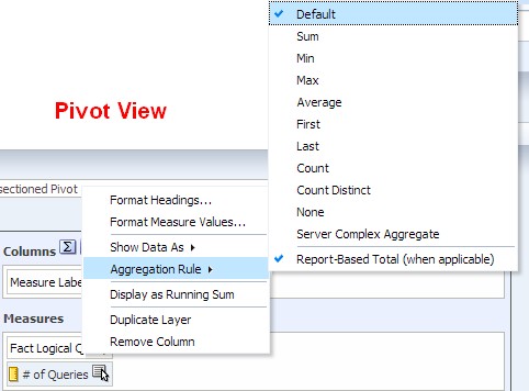 Obiee Pivot View Aggregation Rule