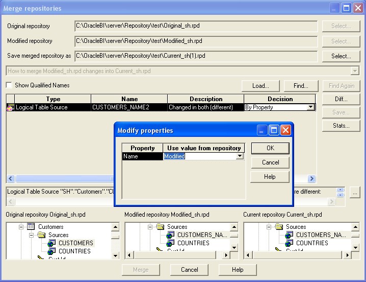 Obiee Repository Merge Reconciliation