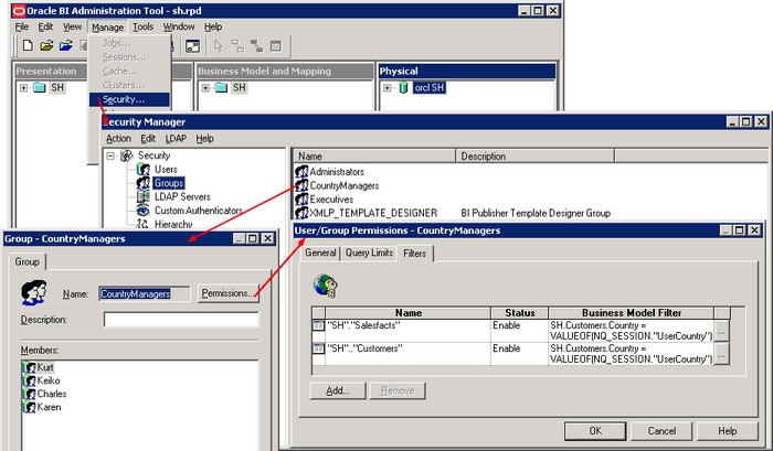 Obiee User Group Permission Filter
