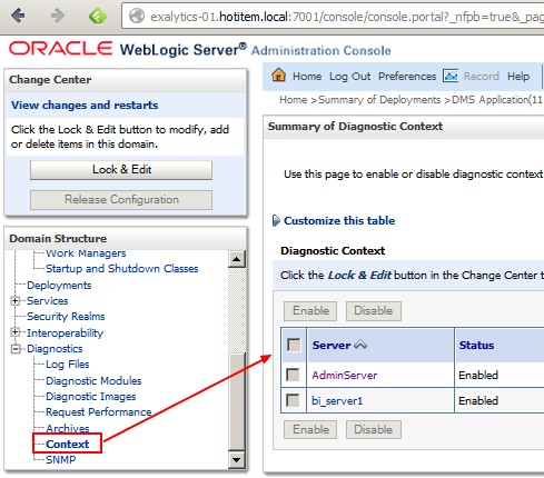 Weblogic Enable Disable Context