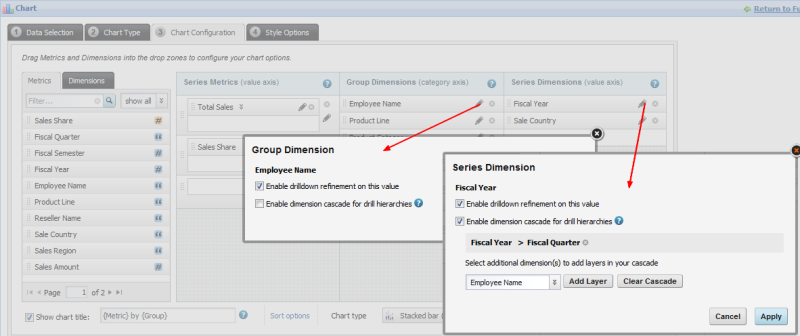 Endeca Studio Chart Drill Down Refinement