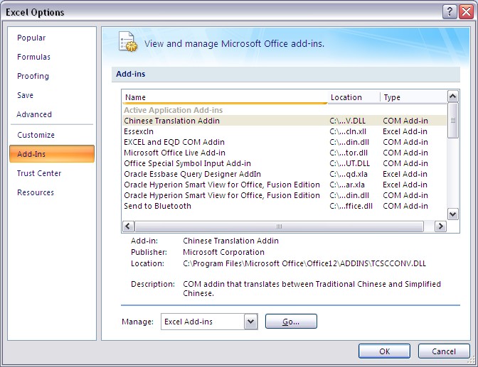Essbase Add In Excel