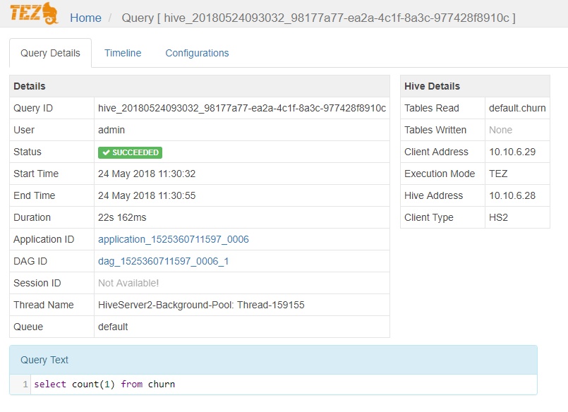 Tez Hive Query Diagnostic
