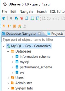 Dbeaver Gcp Mysql Schemas Default