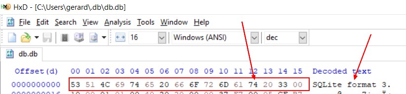 Sqlite Magic Header String