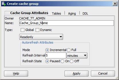 Timesten Cache Group Attribute