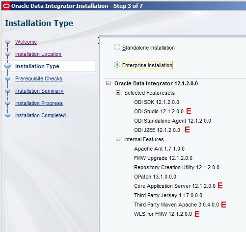 Odi Installation 12.1 Installation Type