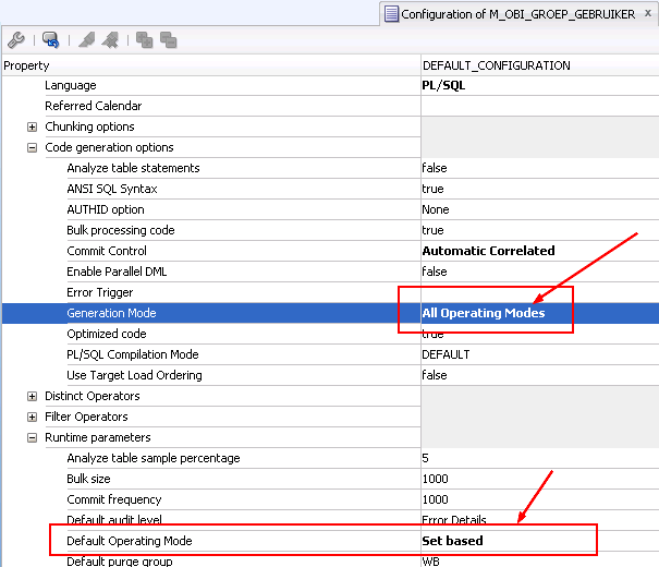 Owb Mapping Operating Mode