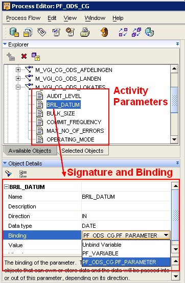 Process Flow Activity Parameters