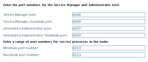 Powercenter 901 Installation Port Configuration