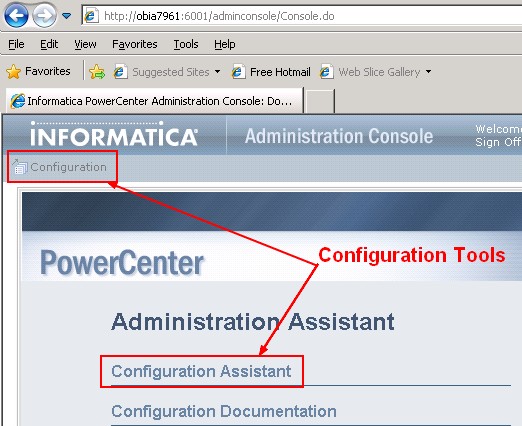 Powercenter Adminconsole Configuration Tools
