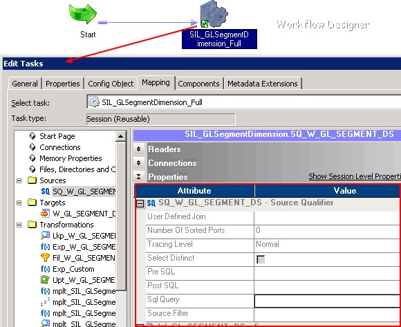 Powercenter Session Source Qualifier Attribute
