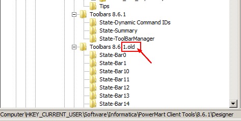 Powercenter Toolbar Registry