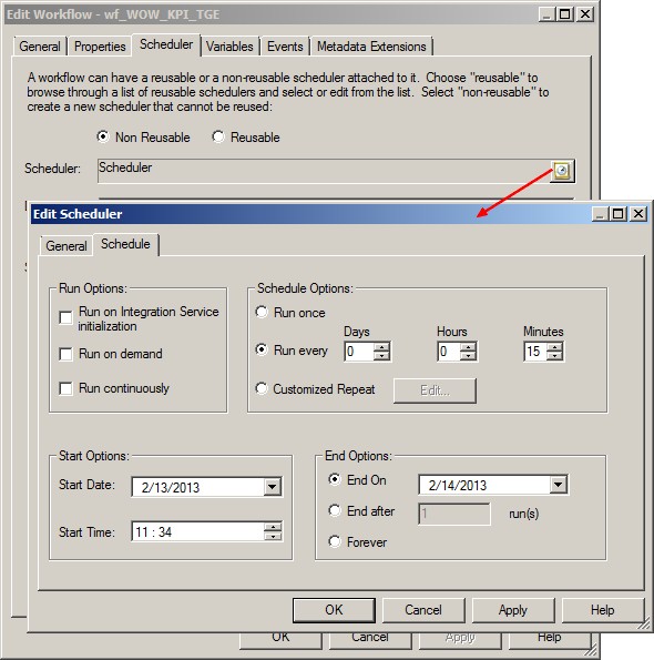 Powercenter Workflow Scheduler