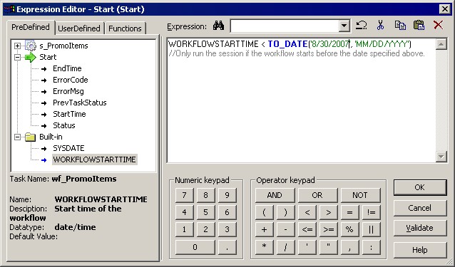 Powercenter Worklow Condition Link Expression
