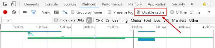 Chrome Disable Cache