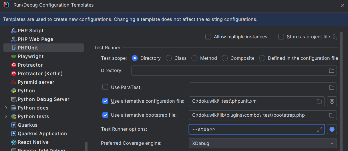 Phpunit Template Idea