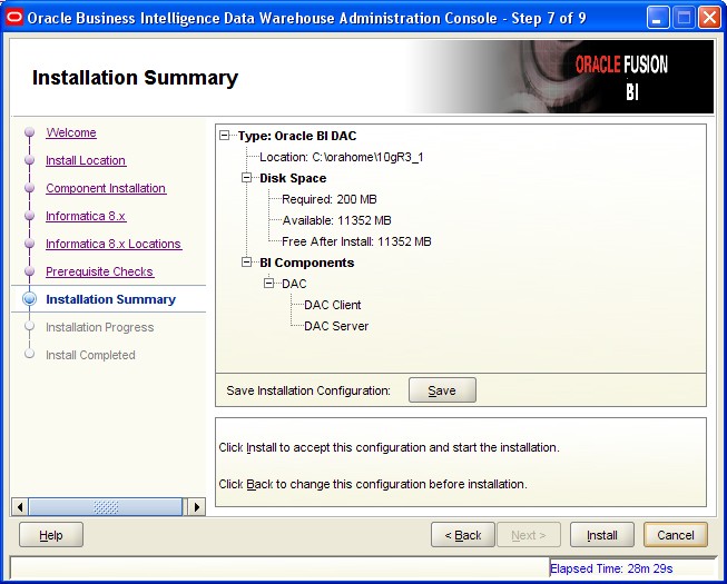 Dac Installation Summary
