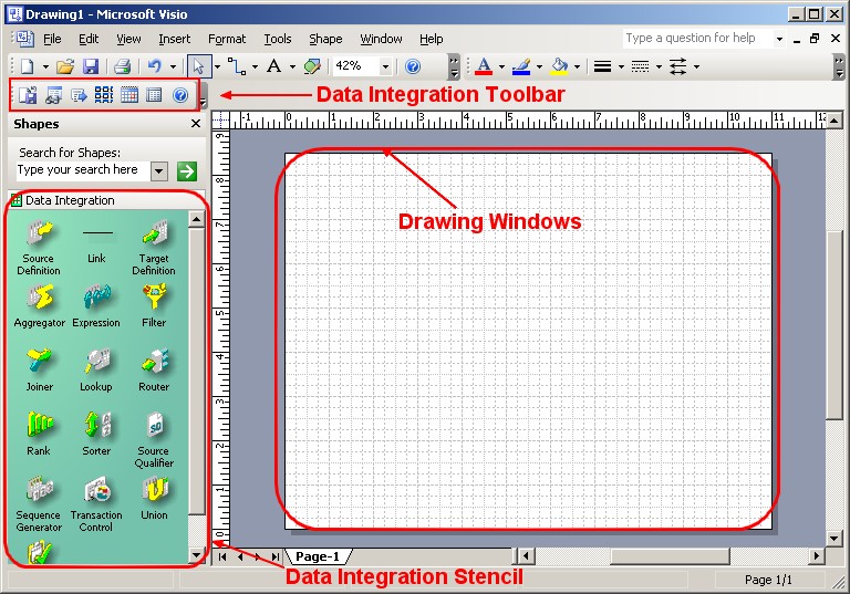 Powercenter Data Stencil Window