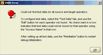 Owb Debug Error Message
